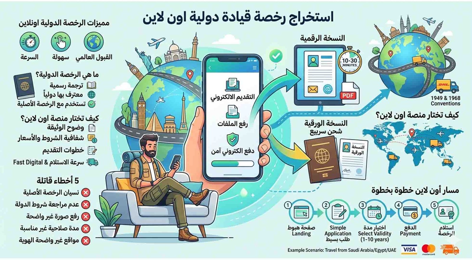 استخراج رخصة القيادة الدولية اونلاين