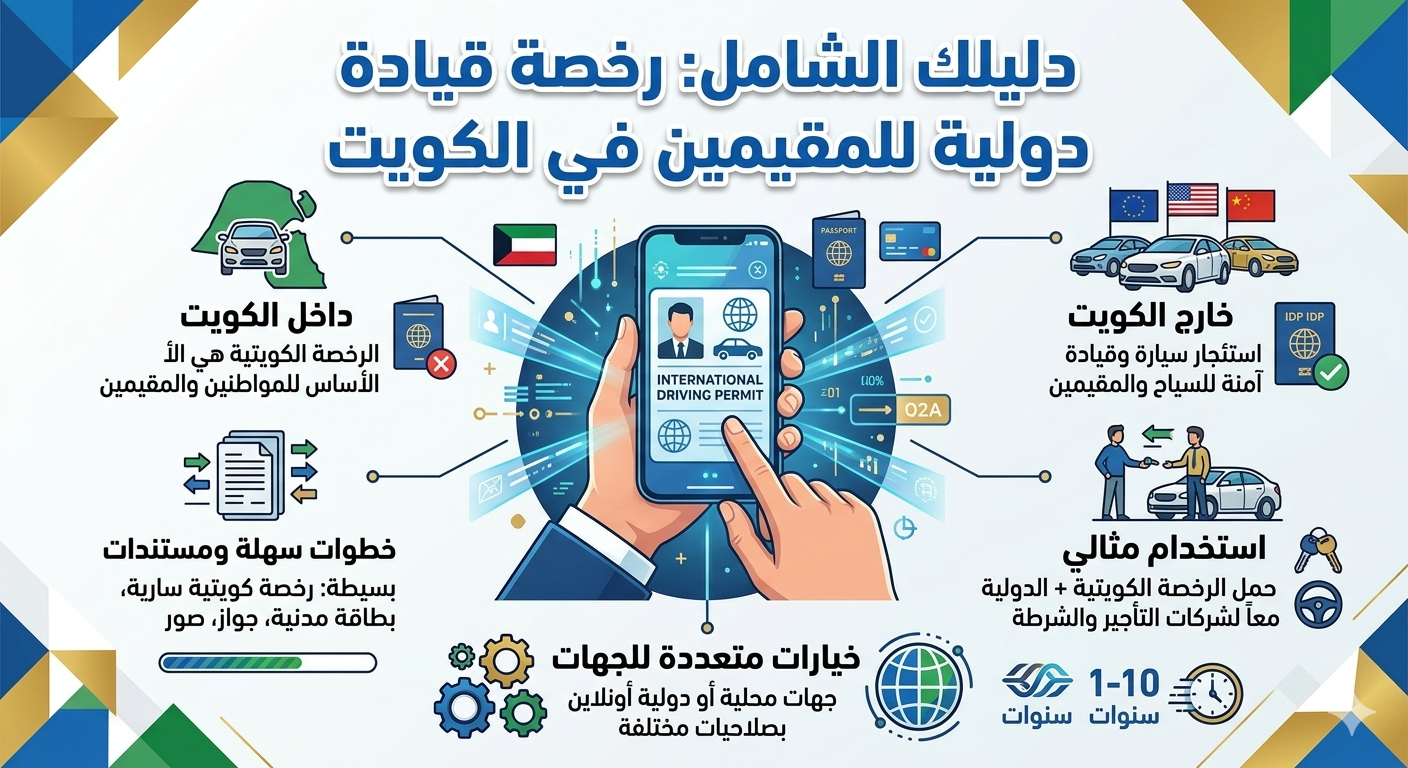 رخصة قيادة دولية اونلاين الكويت