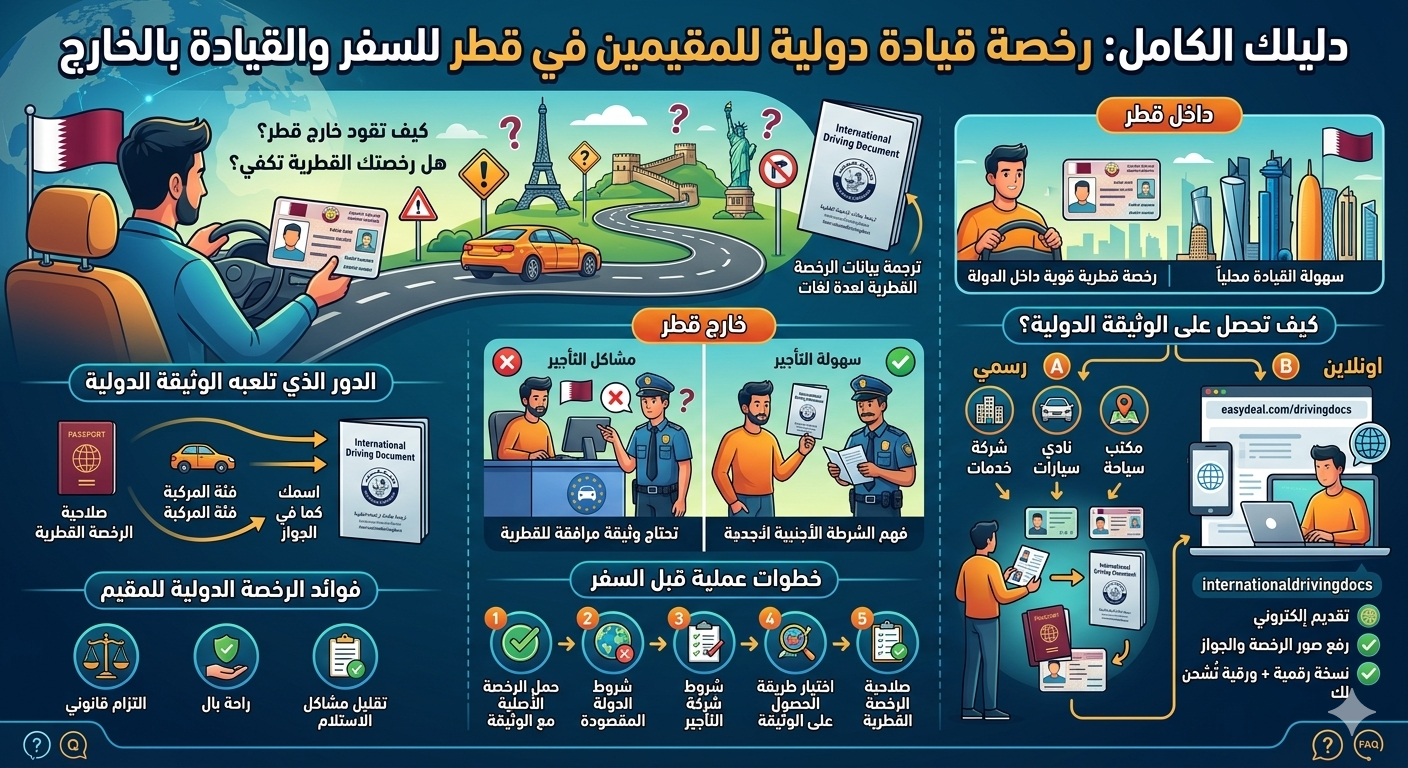 رخصة قيادة دولية للمقيمين في قطر
