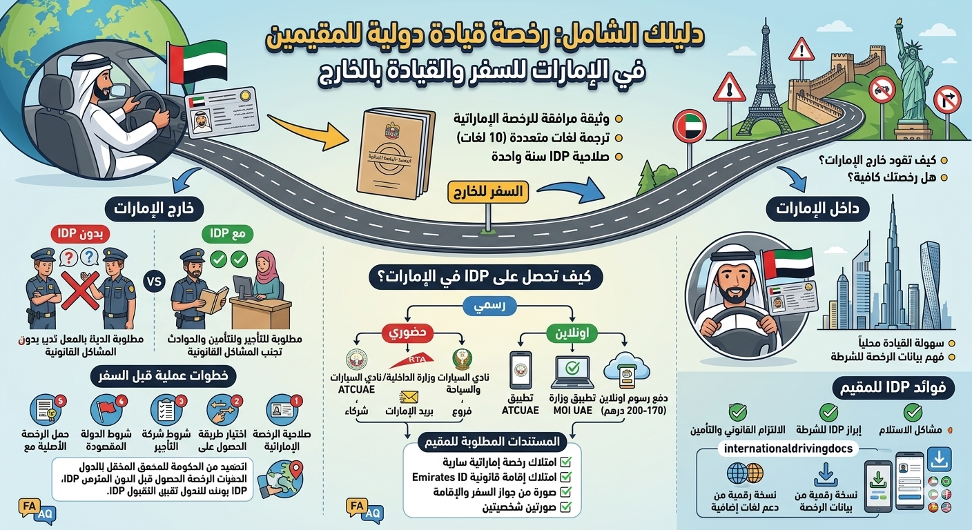 استخراج رخصة القيادة الدولية في الامارات