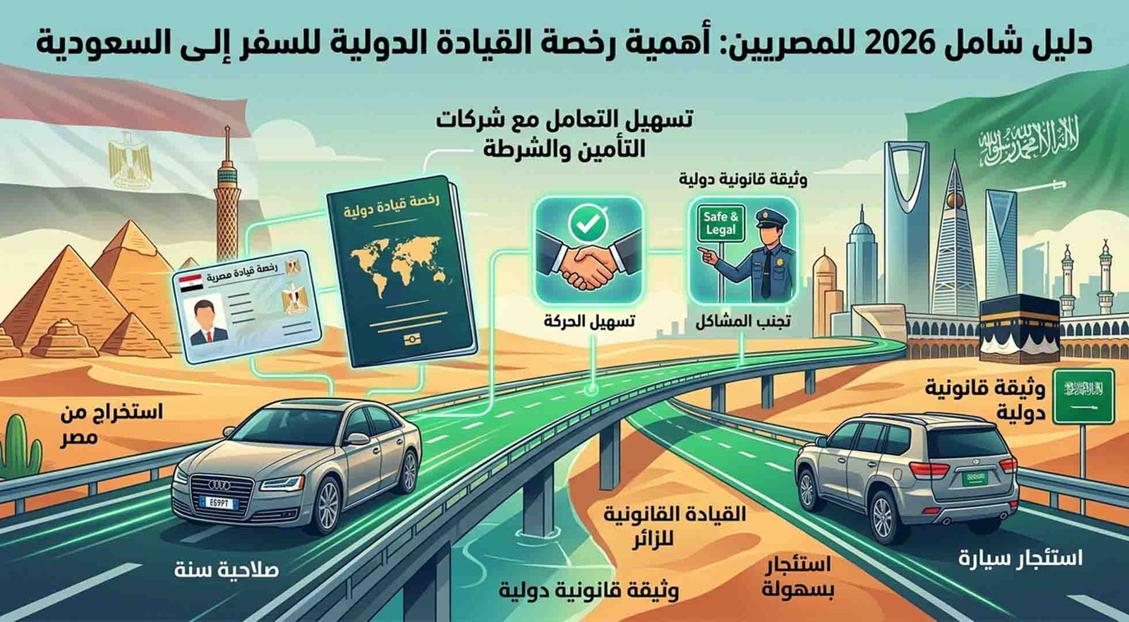 اهميه استخراج رخصه قياده دوليه اونلاين اثناء السفر الي السعوديه