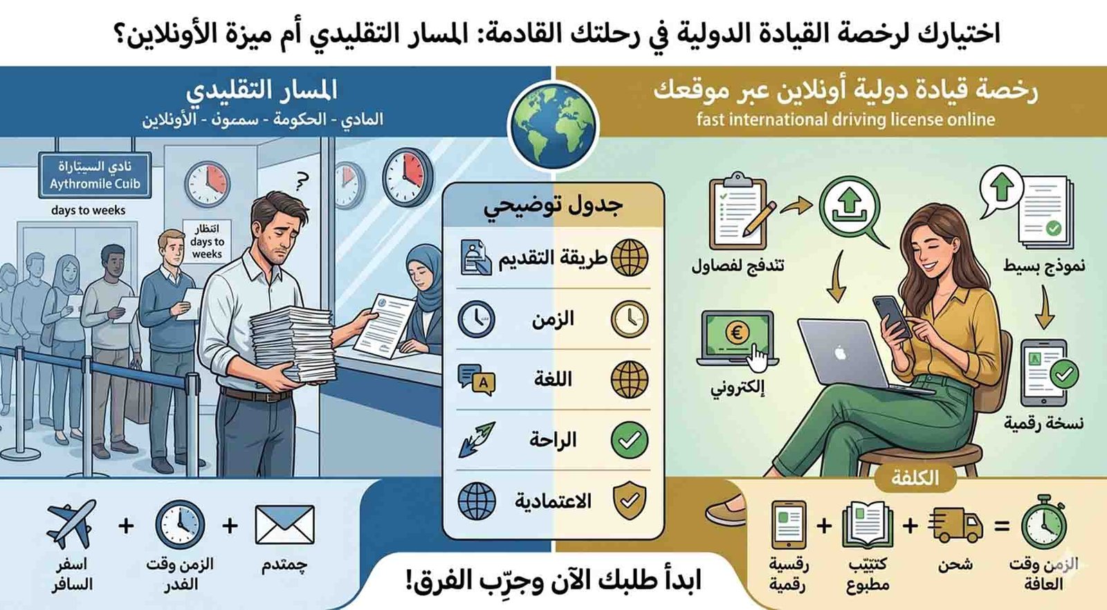 رخصه قياده دوليه اولاين