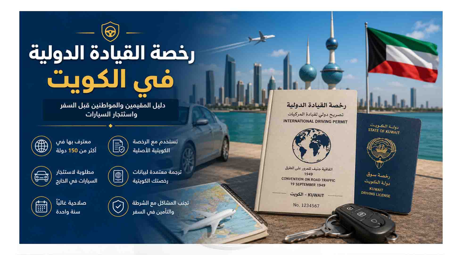 استخراج رخصه قياده دوليه الكويت
