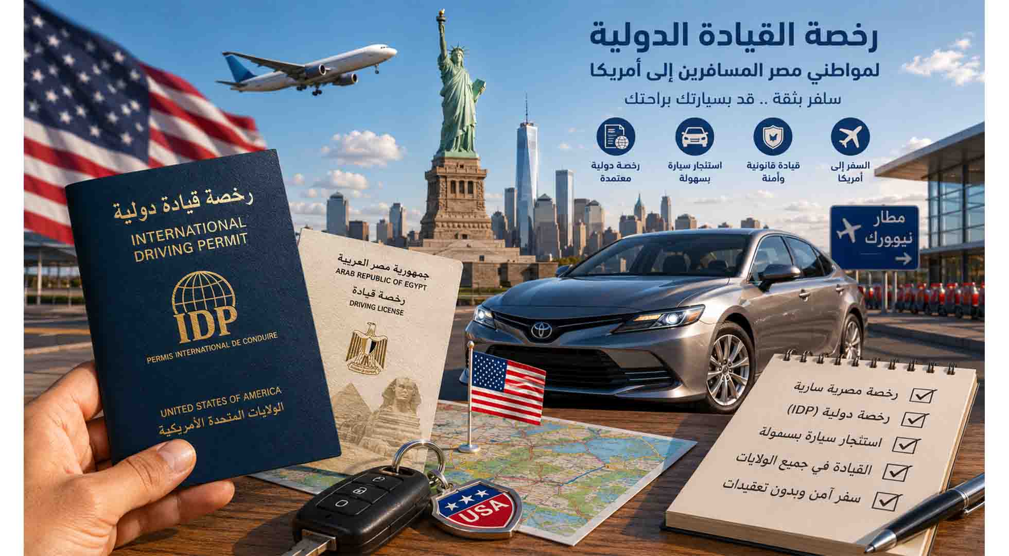 رخصه قياده دوليه اونلاين للمسافرين الي امريكا